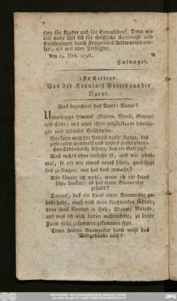[Catechetische Sonntags-Lectionen.]