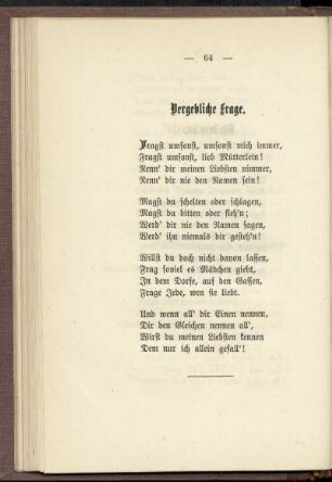 Vergebliche Frage
