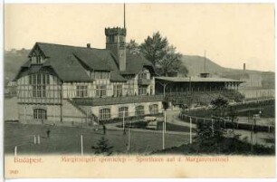 Budapest. Sporthaus auf der Margareteninsel : Budapest. Sporthaus mit Stadion und Rennbahn auf der Margareteninsel