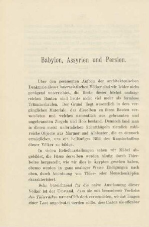Babylon, Assyrien und Persien.