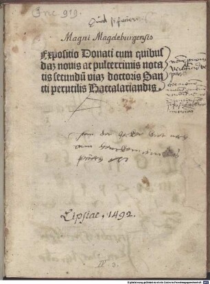 Expositio Donati secundum viam doctoris sancti