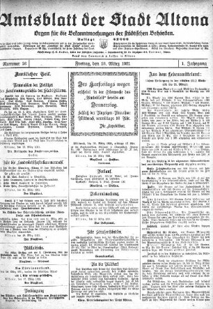 Nummer 16 : Freitag, den 18. März 1921