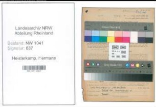Entnazifizierung Hermann Heisterkamp , geb. 22.01.1907 (Kuefer)
