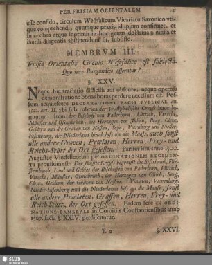 Membrum III. Frisia Orientalis Circulo Westfalico est subiecta. Quo iure Burgundico asseratur?