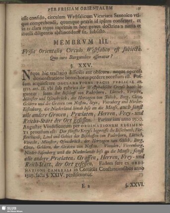 Membrum III. Frisia Orientalis Circulo Westfalico est subiecta. Quo iure Burgundico asseratur?