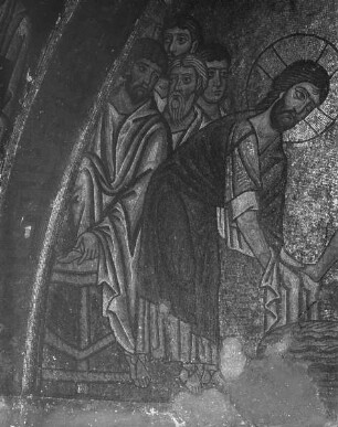 Mosaik: Christus wäscht die Füße der Apostel