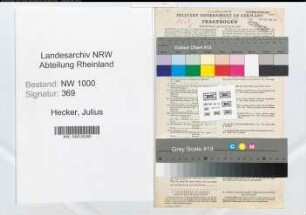Entnazifizierung Julius Hecker, geb. 22.01.1903 (Postbetriebsassistent)