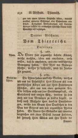 Dritter Abschnitt. Vom Thierreiche.