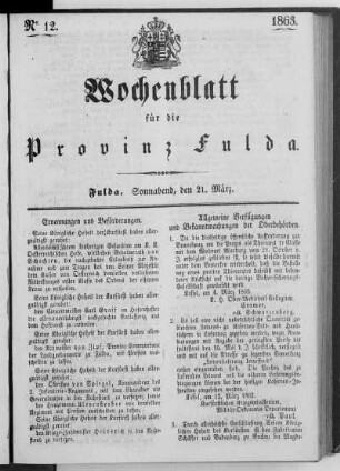 Nr. 12, Ausgabe vom 21. März 1863