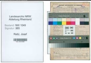 Entnazifizierung Josef Reitz , geb. 18.03.1883 (Metzger)