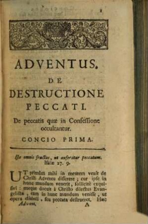 Annus Apostolicus Continens Conciones Pro Toto Adventu, 1