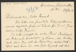 Brief an B. Schott's Söhne : 24.12.1915