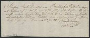 Quittung mit eigenhändiger Unterschrift und Datierung für Breitkopf und Härtel : 05.06.1801