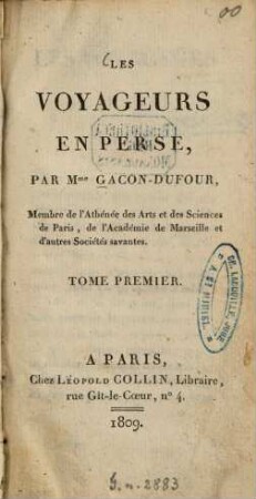 Les voyageurs en Perse, 1