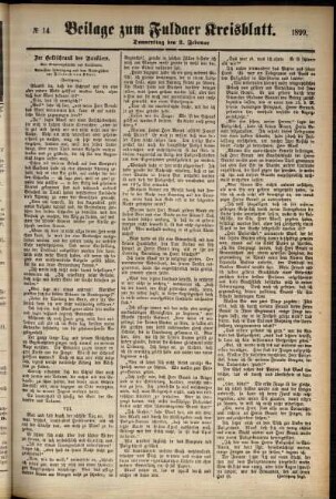 Zweite Ausgabe vom Donnerstag, den 02. Februar 1899.