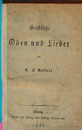 Geistliche Oden und Lieder