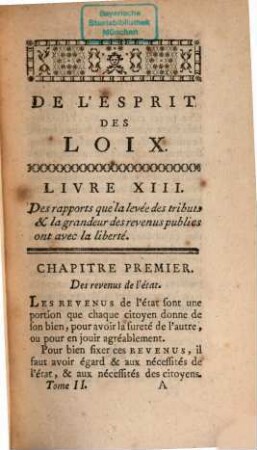 De L'Esprit Des Loix, Tome Second