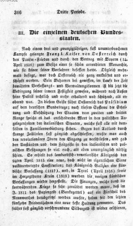 III. Die einzelnen deutschen Bundesstaaten