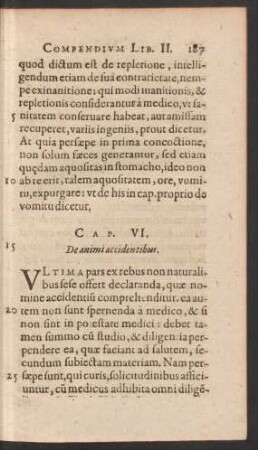 Cap. VI. De animi accidentibus.