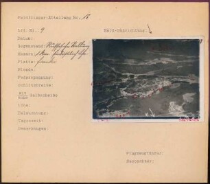 Foto einer russischen Stellung ein Kilometer südöstlich von Szafranki (Luftbild)