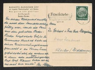 Brief von Hermann Haussmann an Gerhart Hauptmann und Margarete Hauptmann