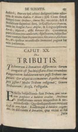 Caput XX. De Tributis