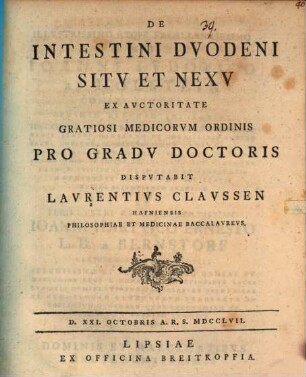 De intestini duodeni situ et nexu