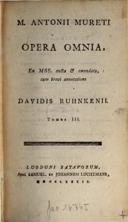Opera omnia, 3