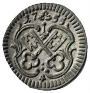 Fundmünze, Pfennig, 1755