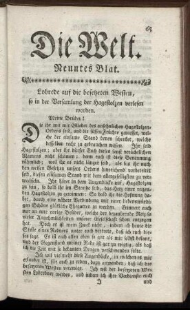 Neuntes Blat.