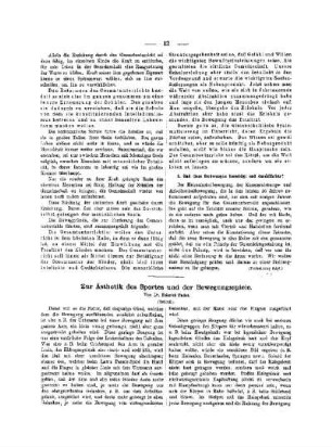 Zur Ästhetik des Sportes und der Bewegungsspiele : (Schluß)