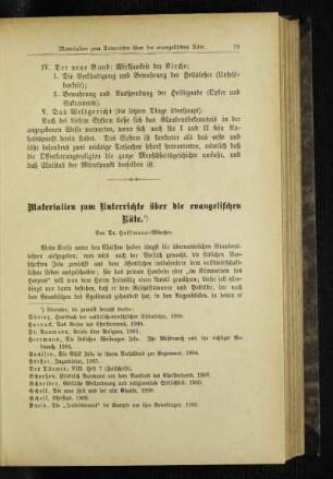 Materialien zum Unterrichte über die evangelischen Räte