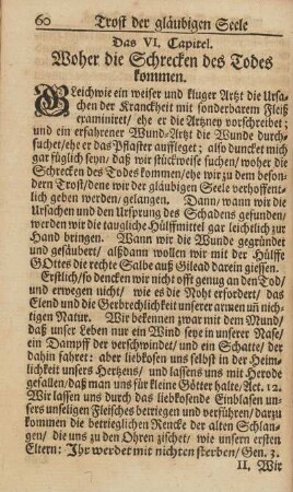 Cap. VI. Woher die Schrecken des Todes kommen