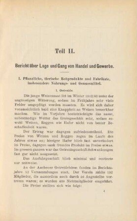 I. Pflanzliche, tierische Rohprodukte und Fabrikate, insbesondere Nahrungs- und Genussmittel.