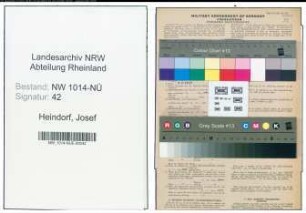 Entnazifizierung Josef Heindorf , geb. 11.10.1902 (Abteilungsleiter)