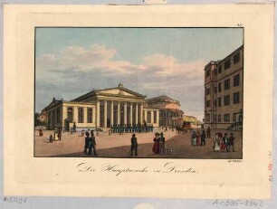 Die Altstädtische Hauptwache (Schinkelwache) in Dresden, 1832 gebaut, Blick nach Nordwesten