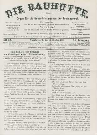 No. 42. Frankfurt a. M., den 19. Oktober 1912. 55. Jahrgang.