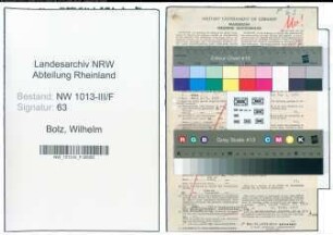 Entnazifizierung Wilhelm Bolz , geb. 25.10.1904 (Steuerinspektor)