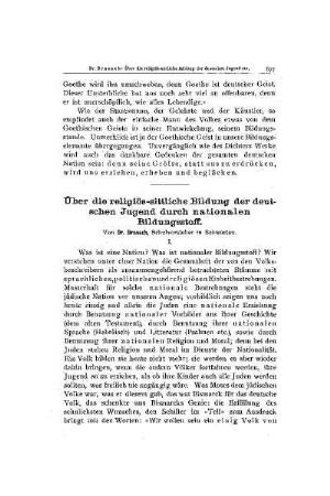 Über die religiös-sittliche Bildung der deutschen Jugend durch nationalen Bildungsstoff