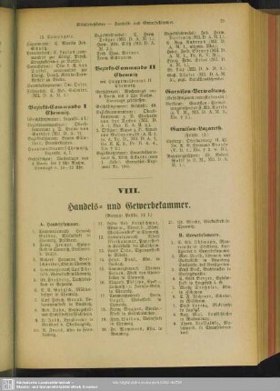 VIII. Handels- und Gewerbekammer