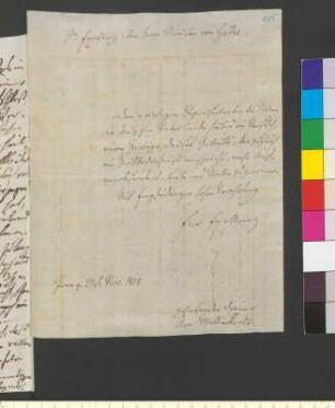 Brief von Mallinckrodt, Arnold Andreas Friedrich an Goethe, Johann Wolfgang von
