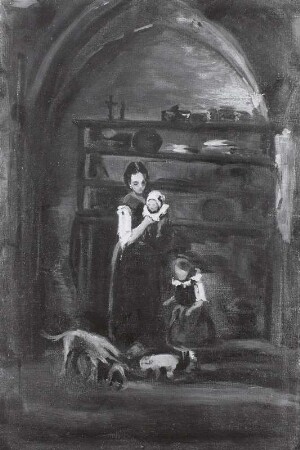 Skizze zu "In der Küche" : Skizze zu "In der Küche". Öl auf Leinwand; 60 x 40 cm. 1874