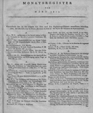 Monatsregister März