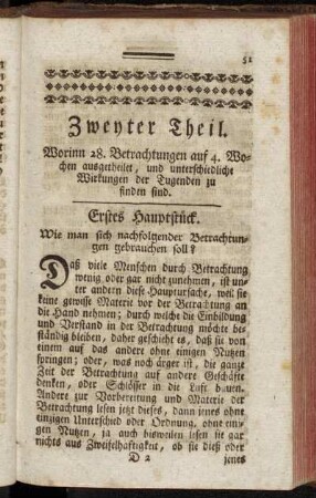 Erstes Hauptstück. Wie man sich nachfolgender Betrachtungen gebrauchen soll.