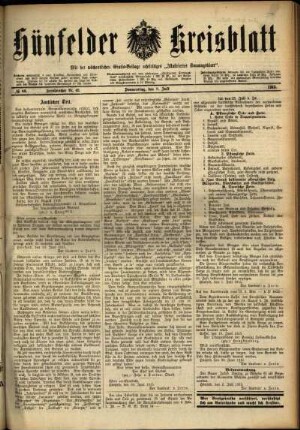 Ausgabe vom Donnerstag, den 08. Juli 1915.