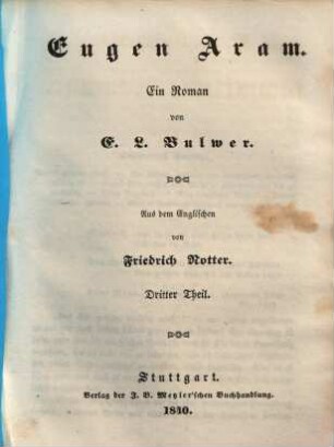 Eugen Aram : Ein Roman, 3