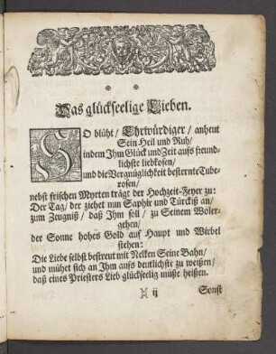 Das glückseelige Lieben.