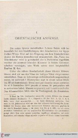 I: Orientalische Anfänge