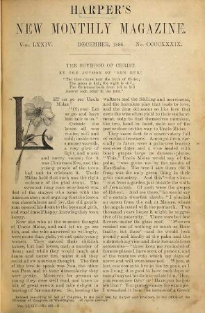 Harper's new monthly magazine. 74 = 439 - 444. 1886/87