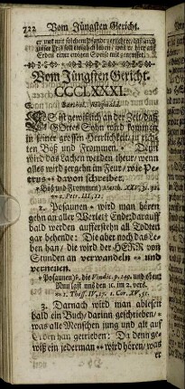 Vom Jüngsten Gericht. - Vom ewigen Leben.
